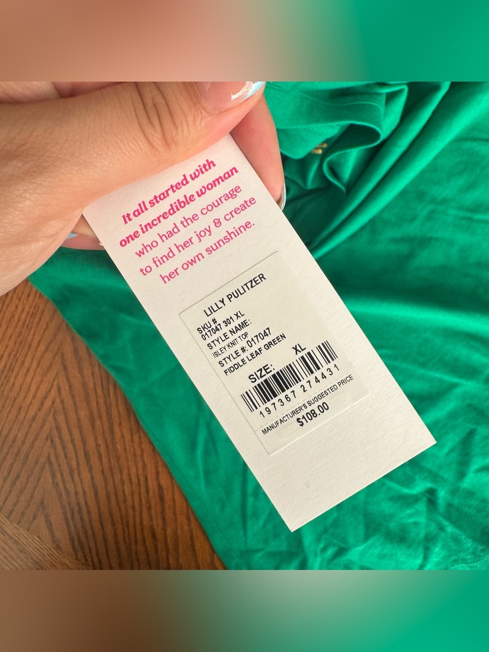 Lilly Pulitzer
ISLEY KNIT TOP, FIDDLE LEAF GREEN NWT XL - Picture 6 of 10